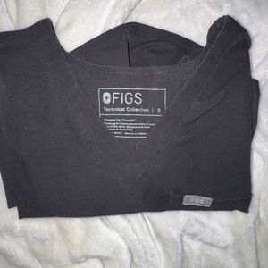 Figs Classic Black V-Neck Scrub Top